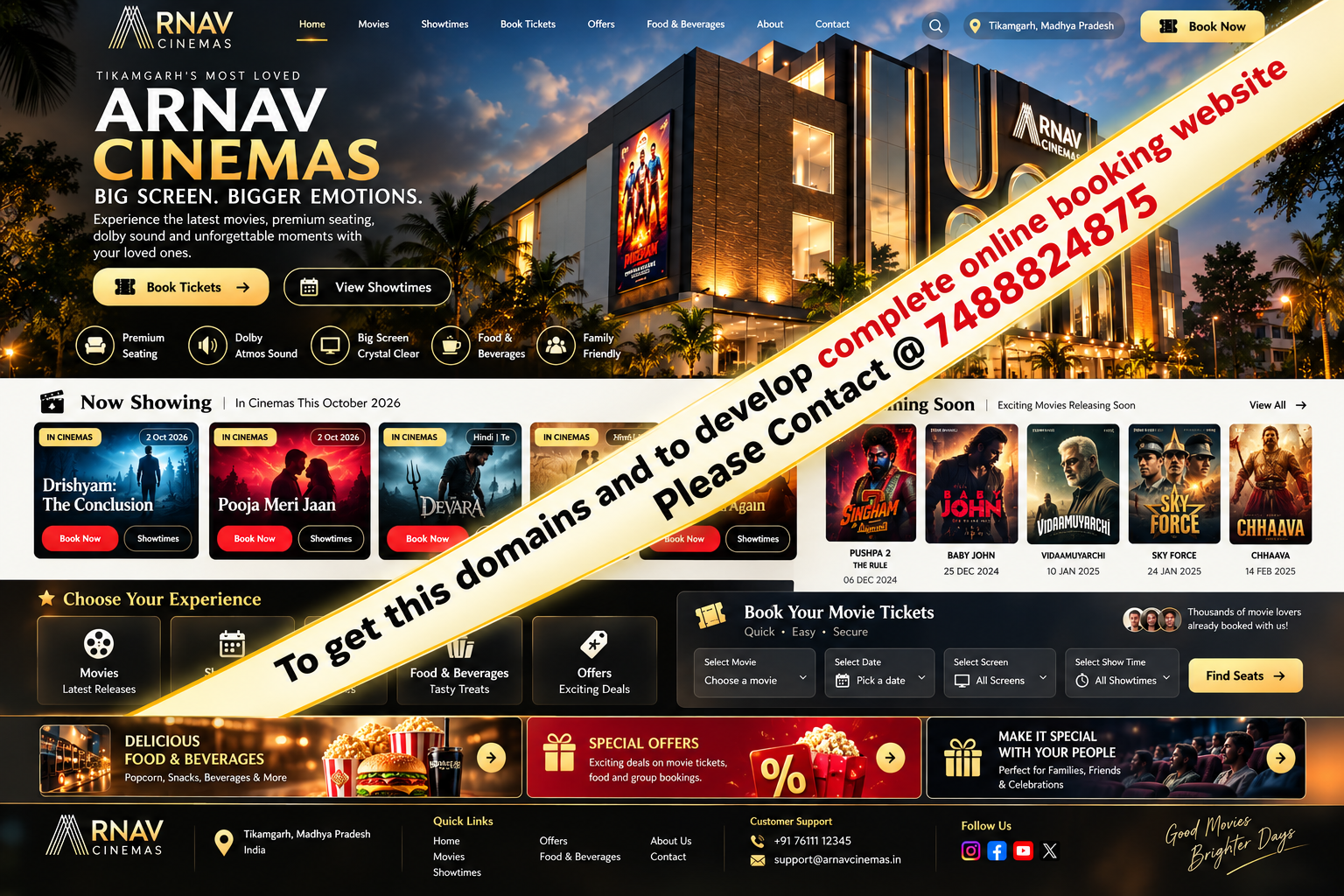 Arnav Cinemas — big screens, bigger sound. Now showing.